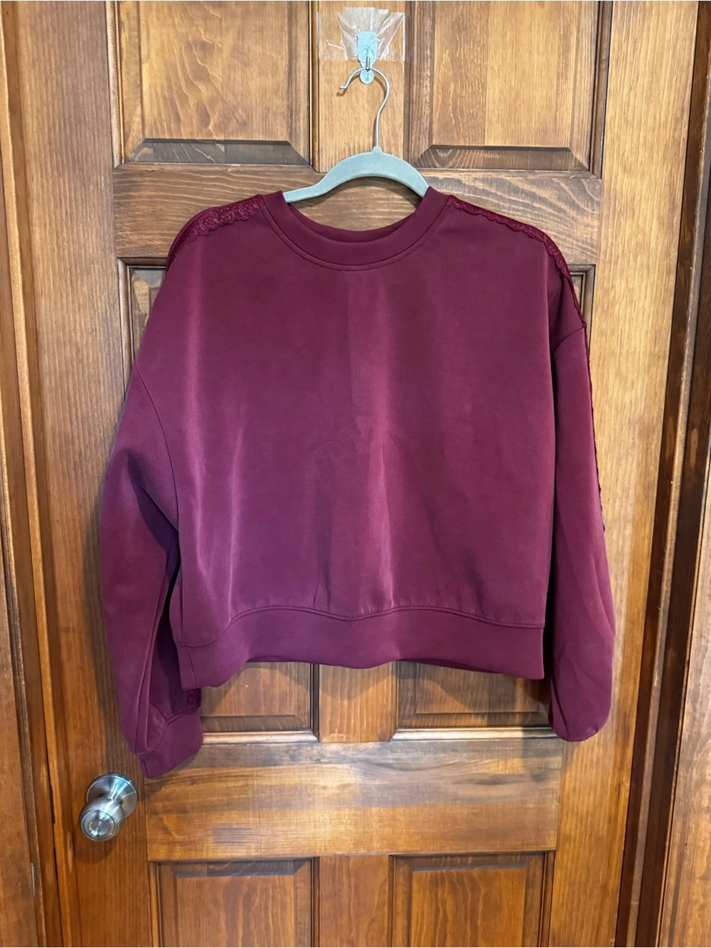 74A. Target Maroon Crewneck Sweatshirt with lace trim